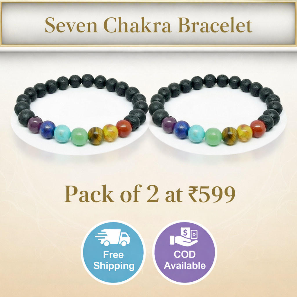 Seven Chakra Healing Bracelet – Natural Crystal Stones for Balance, Positivity & Energy Alignment