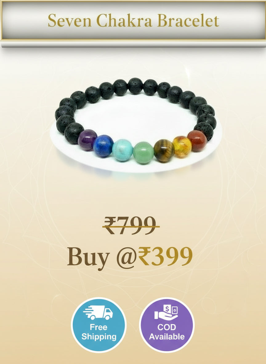 Seven Chakra Healing Bracelet – Natural Crystal Stones for Balance, Positivity & Energy Alignment