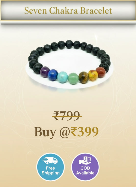 Seven Chakra Healing Bracelet – Natural Crystal Stones for Balance, Positivity & Energy Alignment