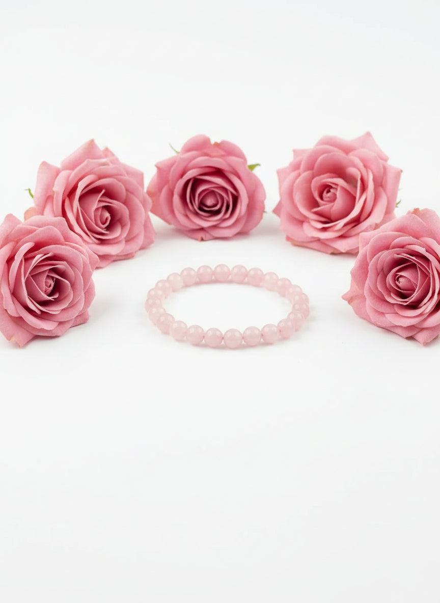 Rose Quartz Healing Bracelet – Crystal of Love, Peace & Emotional Healing (Reiki Charged)